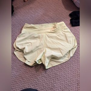 Yellow lululemon shorts